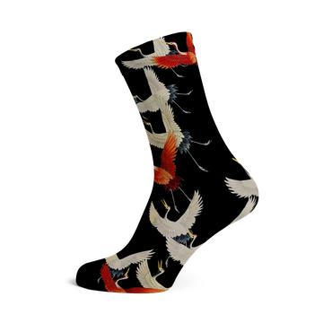 Socks Cranes (Black) | Painted