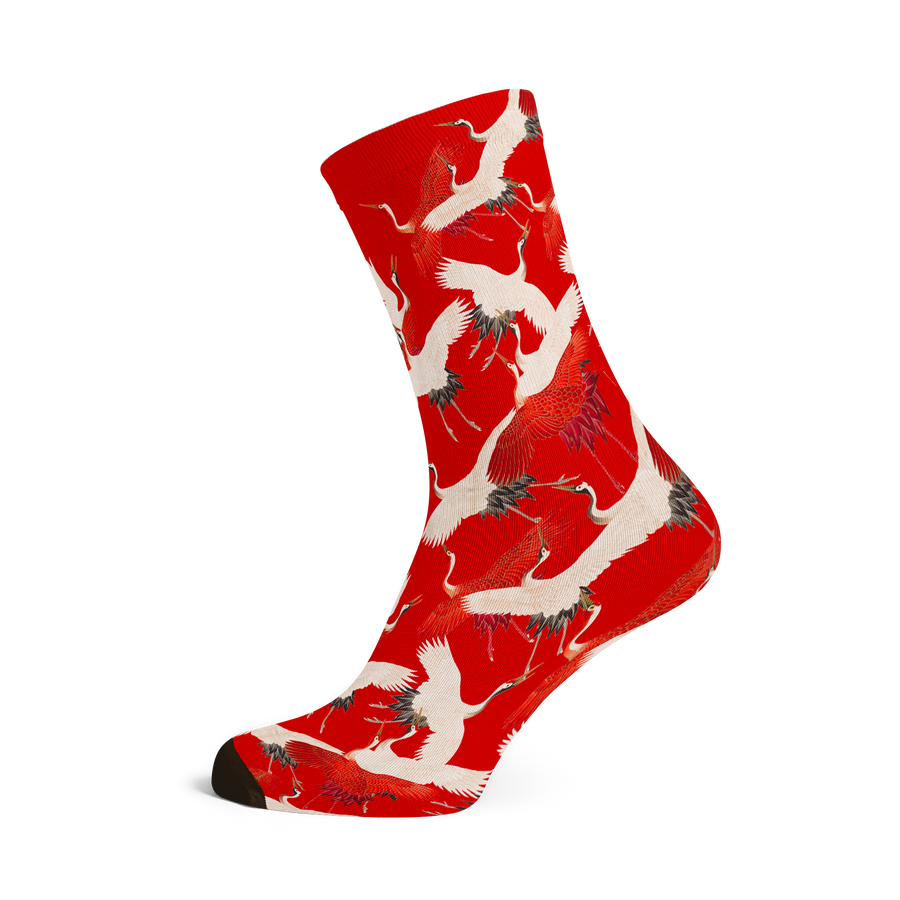 Socks Cranes (Red) | Painted